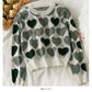 Pull imprimé coeur perle clou vent doux pour femme 1839