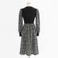 New Retro long skirt stitched black knitted skirt premium skirt  2238