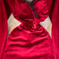 Robe sexy en velours avec décolleté en V profond et dentelle 3102