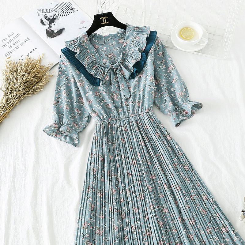 French minority Flower Chiffon Dress   2135