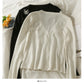 Pull à col bas décoratif avec nœud pour femme, robe d'automne 2011