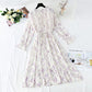 Dress women's French retro pleated waist slim dress  2167