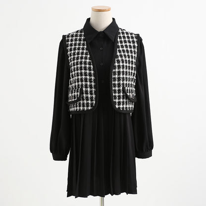 Fashion goddess two piece dress vest skirt small man wear temperament skirt  2326