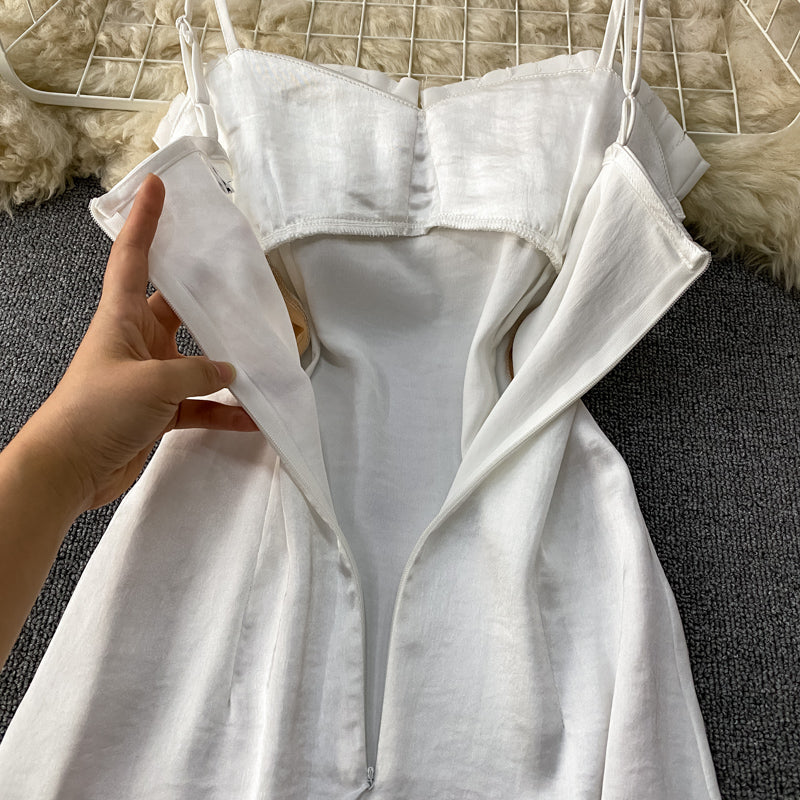Robe bustier sexy en satin avec jupe à bretelles 3286