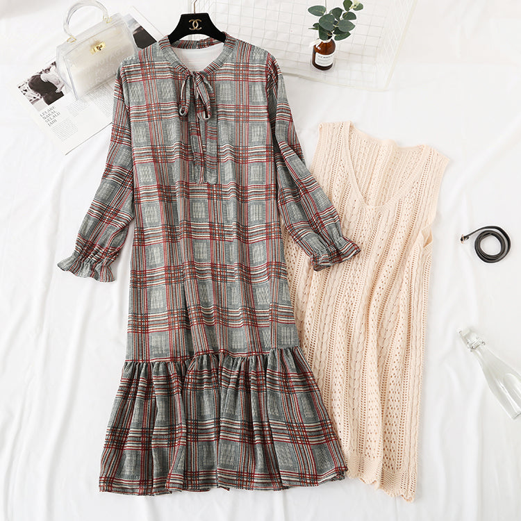 Foreign fashion net red chiffon bottomed dress  2222