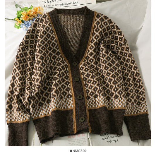 Manteau cardigan à boutonnage simple à carreaux vintage de Hong Kong 1926