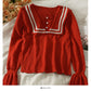 Les vêtements d'automne pour femmes en tricot semblent fins et polyvalents, haut à manches trompette 1961