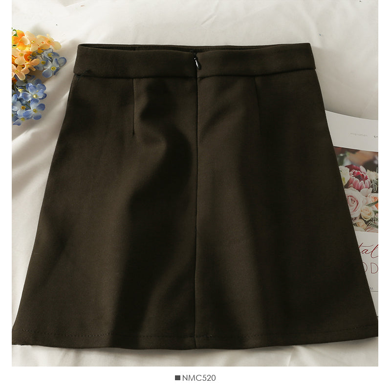 Han Fan retro chain decorative high waist skirt  2627