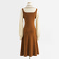 New Vintage sweater bottomed winter skirt temperament slim slim fake two pieces  2205