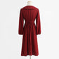 Red Fairy skirt college style long sleeve retro literary temperament skirt  2319