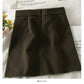 Multi panel buckle high waist slim A-line skirt  2578