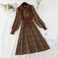 The new stitched lace up floral skirt is thin and elastic waist Corduroy Skirt  2245