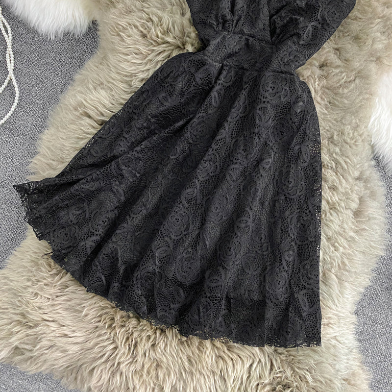 Sleeveless sexy V-neck waist slim A-line skirt  3149
