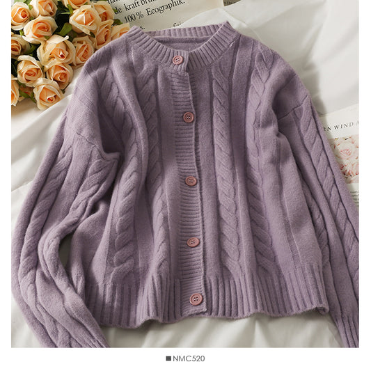 Pull femme en tricot de lin de couleur unie 1868