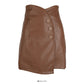 Irregular three button high waist short skirt female  2615