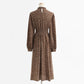 Patchwork bottomed long skirt lady temperament chiffon long sleeve skirt  2434