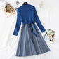 Knitted dress women's inner small fragrant wool dress  2149