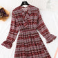 French retro national style broken flower bottomed long skirt  2368