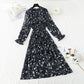 Long sleeved Pleated Chiffon Skirt loose and thin, retro knee length skirt  2346