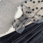 Robe en velours noir à col carré et tempérament de célébrité 3366