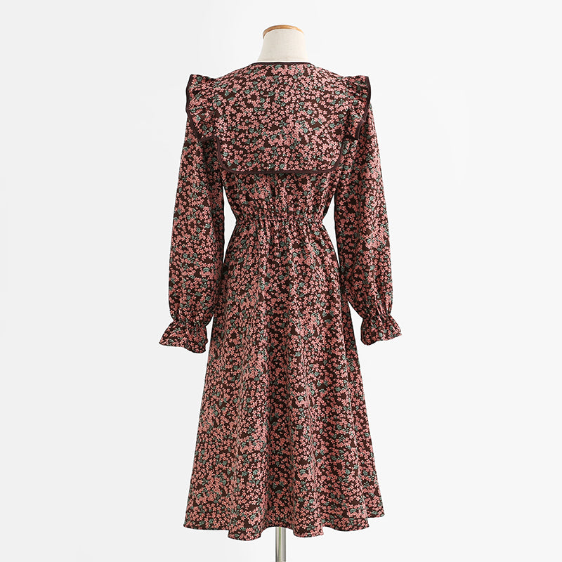 Slim skirt French floral skirt length skirt  2443
