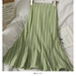 Korean Plaid print versatile medium length skirt for women  2620