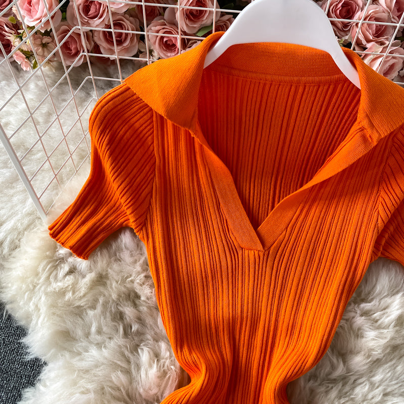 Robe vintage en tricot avec fermeture à la taille et aux fesses 2716