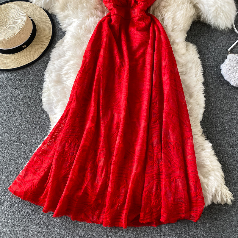 Seaside holiday beach skirt sexy backless slim lace suspender dress  3047