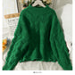 Pull femme saison ample et fin motif lin pull col rond 2021