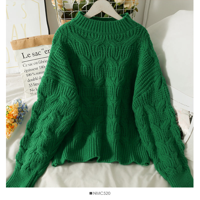 Pull femme saison ample et fin motif lin pull col rond 2021