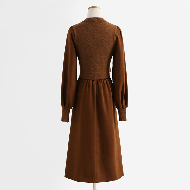 Dress stitched knit bottomed skirt retro lady temperament medium length skirt  2343