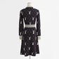 New small fragrance dress black knitted skirt  2264