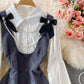 Robe rétro française pour fille avec nœud 3002