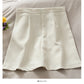 Jupe courte simple, couleur unie, polyvalente, taille haute, slim, ligne A, pour femme 2544