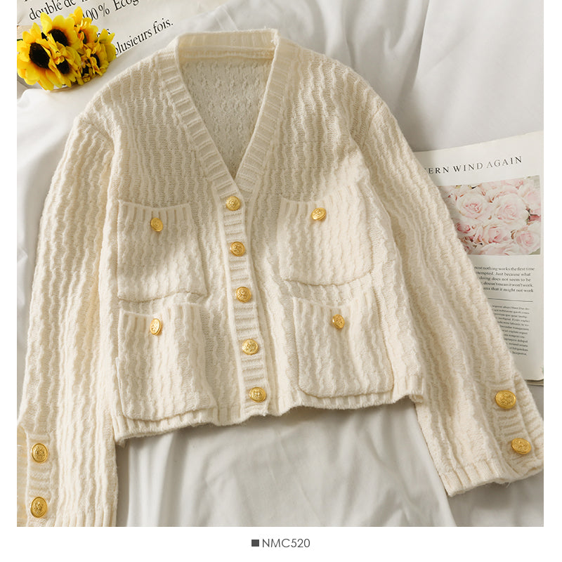 Pull cardigan slim rayé Veste pull à manches longues 1758