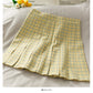 Small fresh Plaid pleated skirt women's sweet college style  2633
