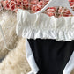 Cute A line short dress black dress  1322