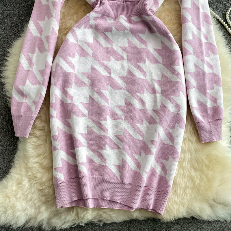 Jupe pull cache-cœur taille fine, tempérament sexy 3247