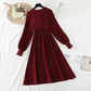 New spring and autumn bow tie tie with bottomed sweater skirt  2129
