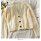 Pull femme cardigan trois boutons manches longues ample 1824