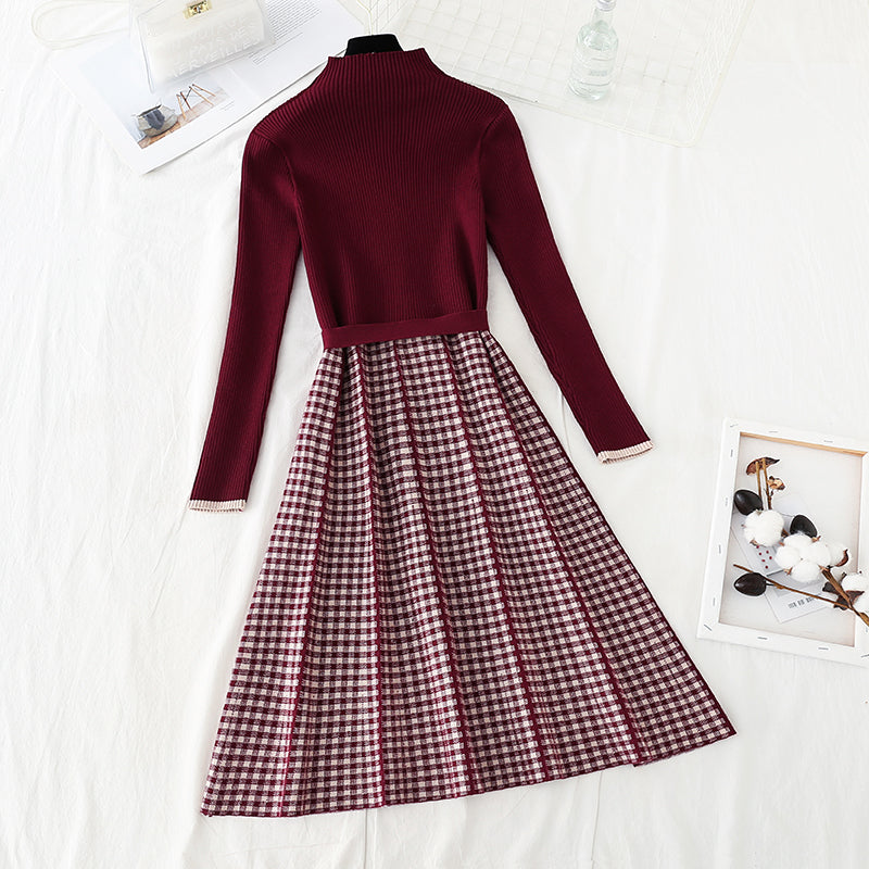 Celebrity high-end temperament medium length bottomed skirt  2402