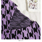 Pull cardigan à col en V à carreaux mille oiseaux violet taro assorti 2032