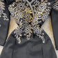 Jupe portefeuille longue coupe slim Hepburn brodée de sequins 3252
