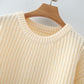 Autumn winter new fund languid loose round neck bubble sleeve knit sweater  1362