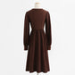 Premium lace up wool dress with bottom skirt  2332