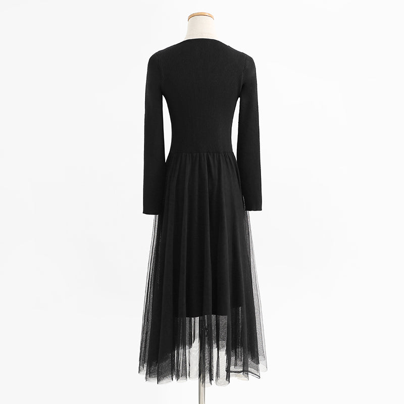 Women's stitched mesh small fragrant dress  2338