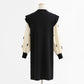 Loose and slim long sleeved wool dress over knee knitted skirt bottomed long skirt  2445