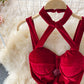 Neck off shoulder slim wrap hip suspender dress  2733