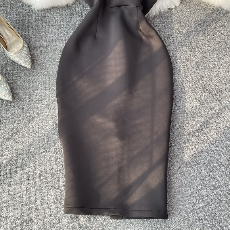 Off shoulder strapless dress   2743
