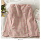 Retro simple versatile Plaid split casual A-line skirt  2645